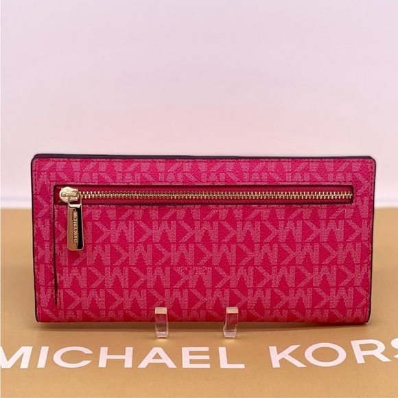 Michael Kors Reed Snap Bifold Wallet Electric Pink - Picture 6 of 11